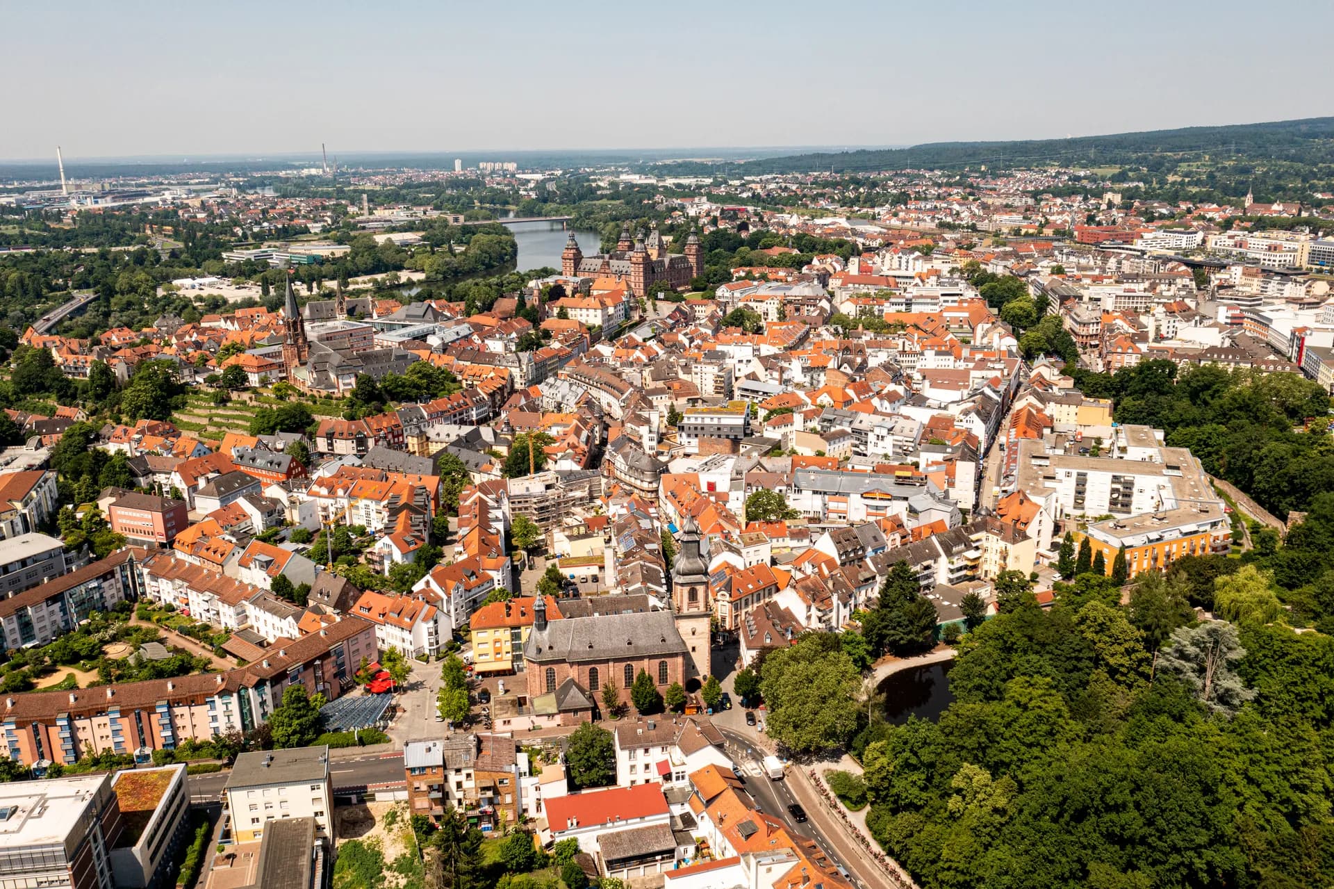 Aschaffenburg Innenstadt mit Schloss Johannisburg